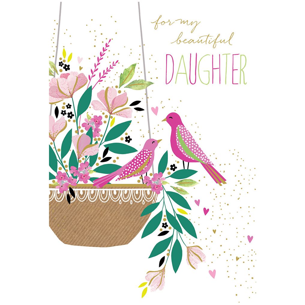 Plant & Birds Mother's Day Card Daughter Sara Miller From Us